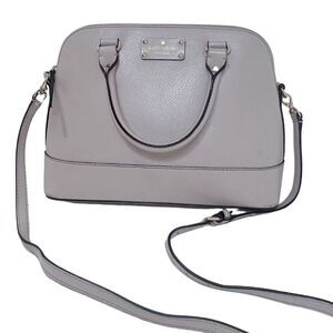 Kate Spade Rachelle Wellesly Light Taupe Cream Leather Structured Shoulder Bag